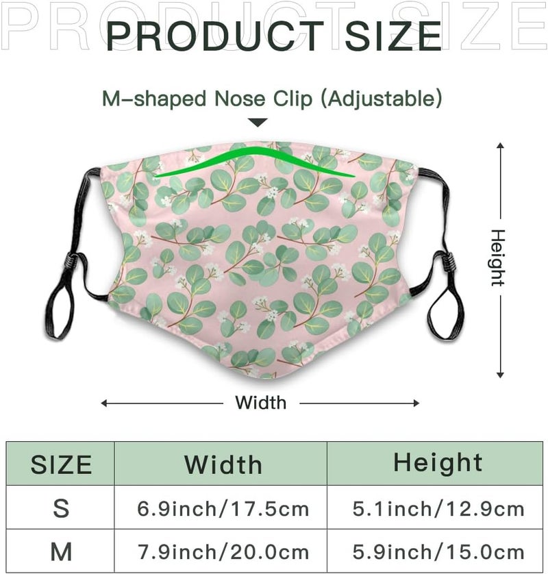 Beubebim Cute Dolphins Wave Face Mask Adult Washable Reusable Pleated Anti Dust Mask with 2 Filter for Women Men Decorative - Image 2